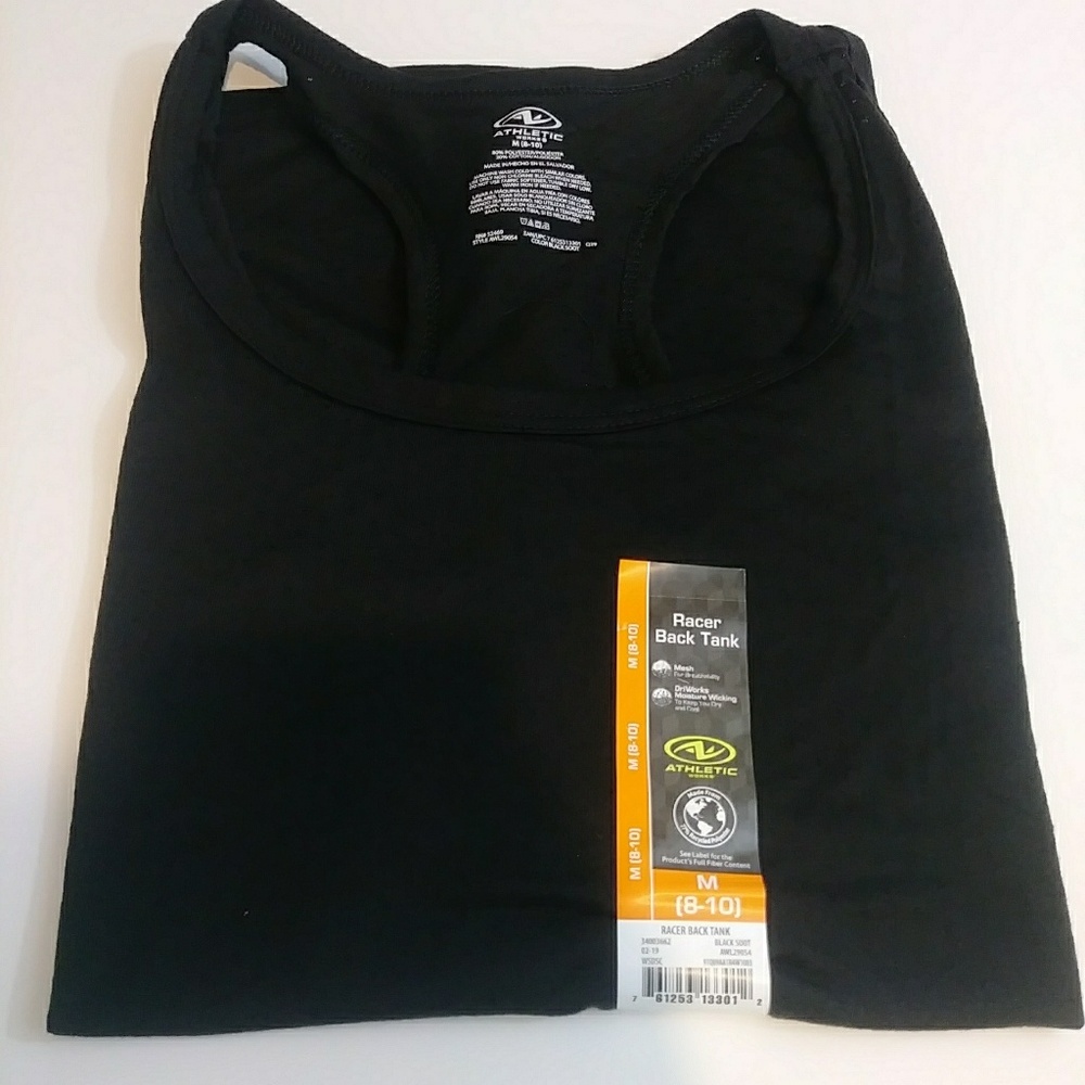 Womens Racer Back Tank Top Mesh Wicking, Black, Size M 8/10